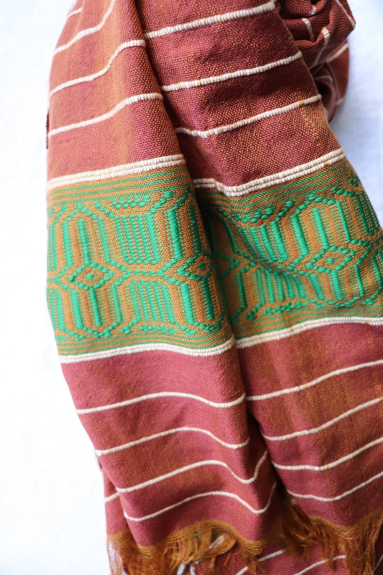 Brown and Green Scarf