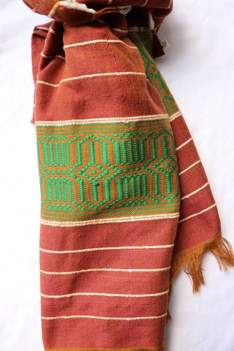 Brown and Green Scarf
