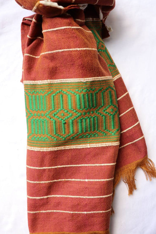 Brown and Green Scarf